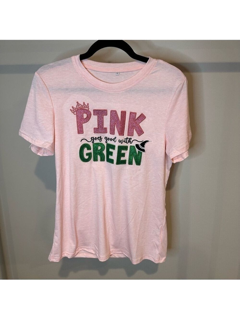 Pink Goes Good with Green Embroidery Shirt Woman Musical Movie